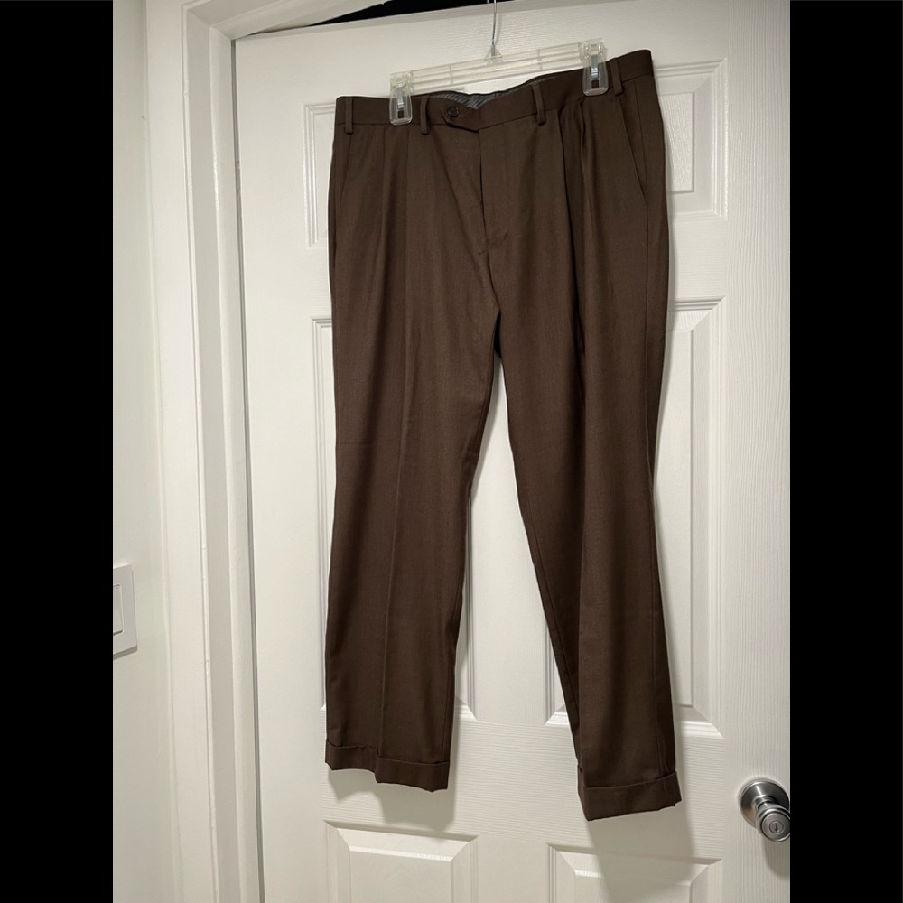 - - - - - Lauren RL vintage classic men's dress pants, pleated , brown , s…